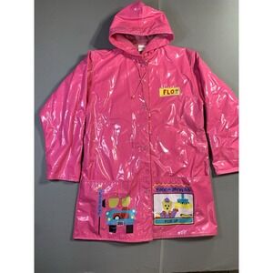 Vintage Pink Raincoat Girls‎ Size 8 1990's 2000's Y2K Pink Jacket PVC